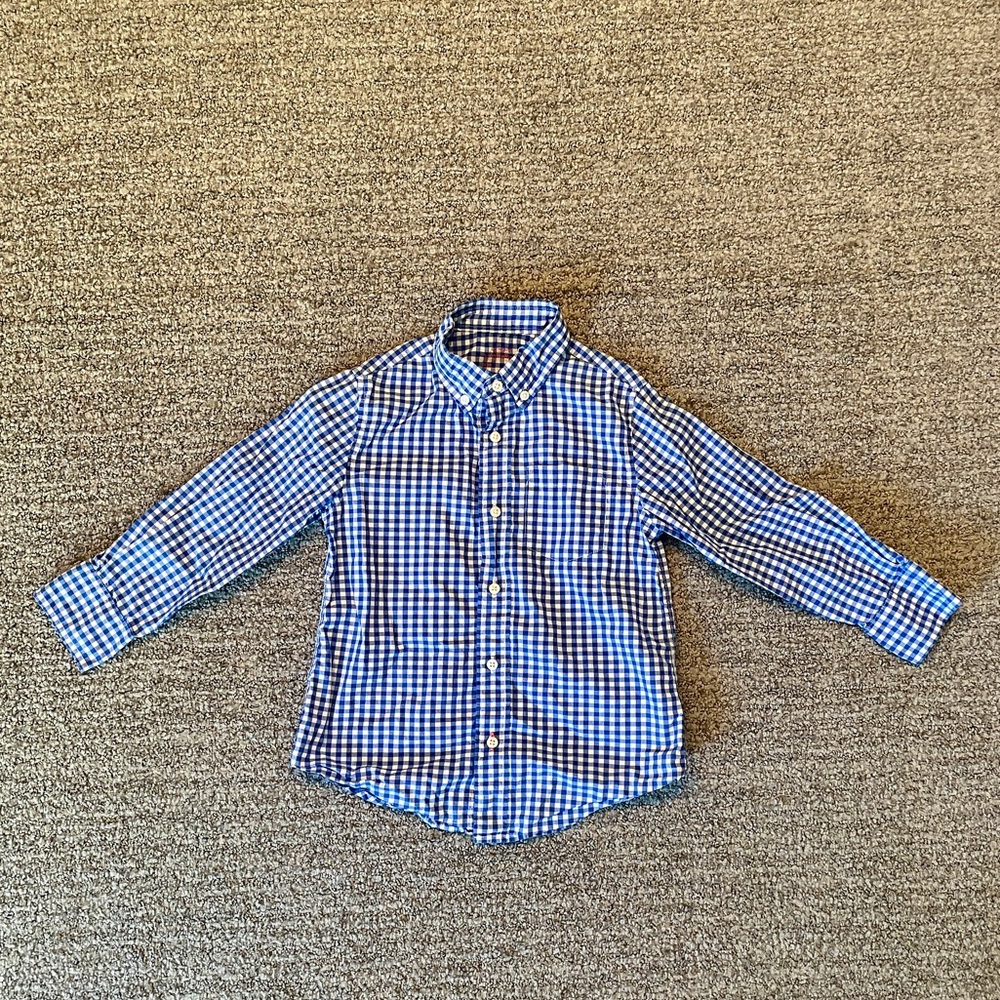 CREW CUTS gingham button-up shirt, size 4/5